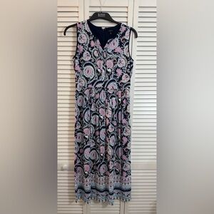 Talbots Pink and Blue Paisley Maxi Dress